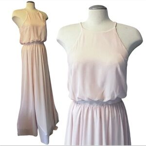 BHLDN (Anthropologie) Cayenne Maxi Dress with Slit in Blush Peach